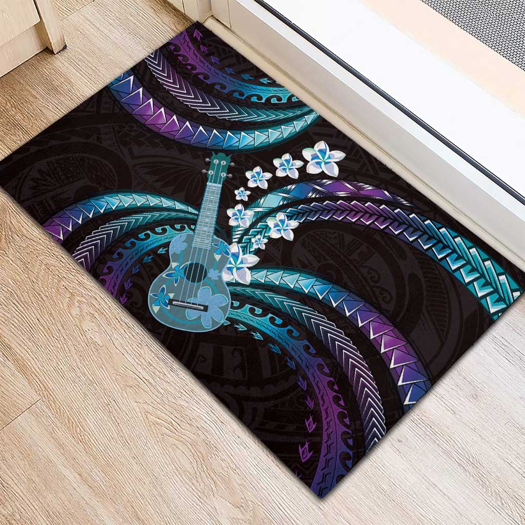 Hawaiian Ukulele Rubber Doormat Amethyst Gradient Fantastic Plumeria LT01 - Polynesian Pride