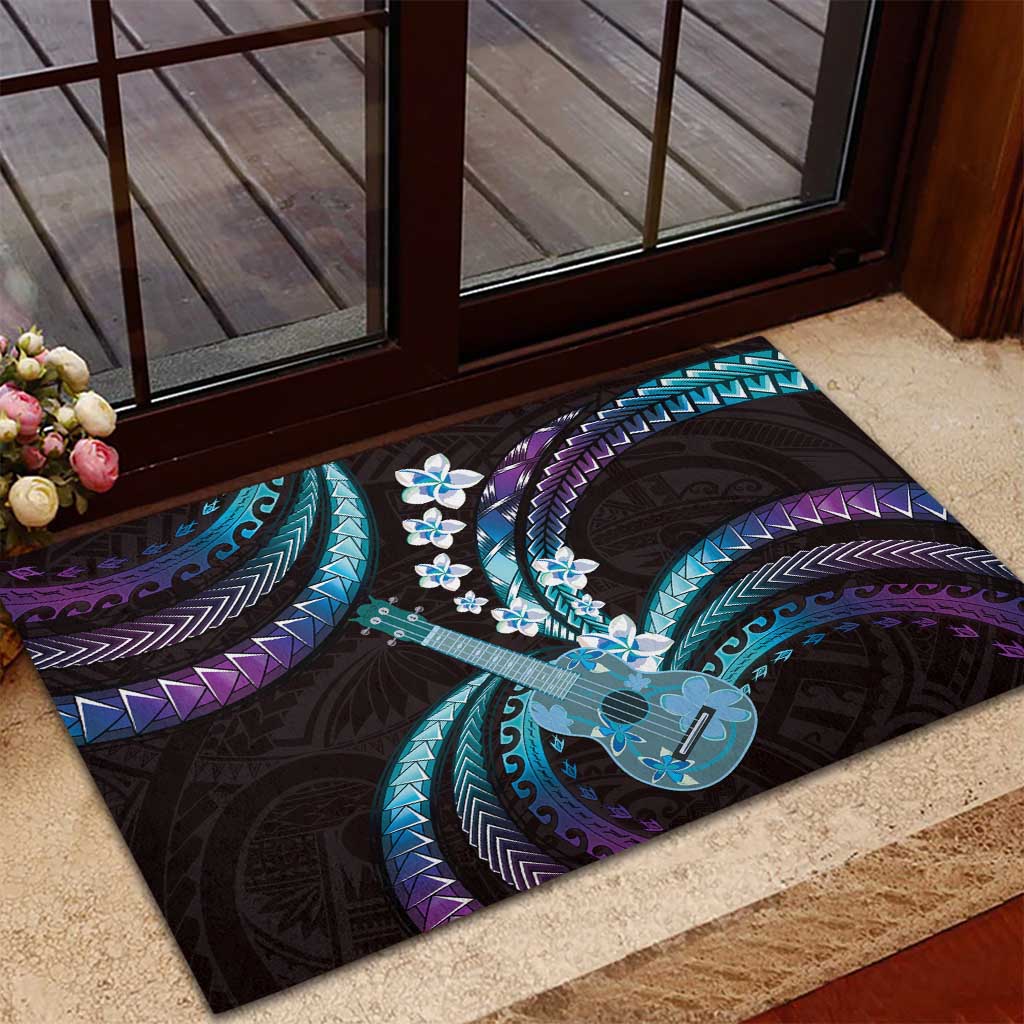 Hawaiian Ukulele Rubber Doormat Amethyst Gradient Fantastic Plumeria LT01 - Polynesian Pride