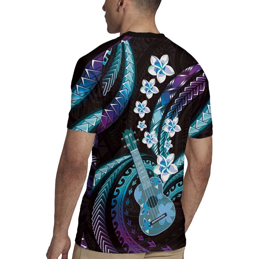 Hawaiian Ukulele Rugby Jersey Amethyst Gradient Fantastic Plumeria LT01 - Polynesian Pride