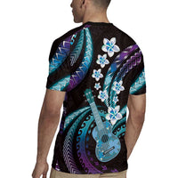Hawaiian Ukulele Rugby Jersey Amethyst Gradient Fantastic Plumeria LT01 - Polynesian Pride