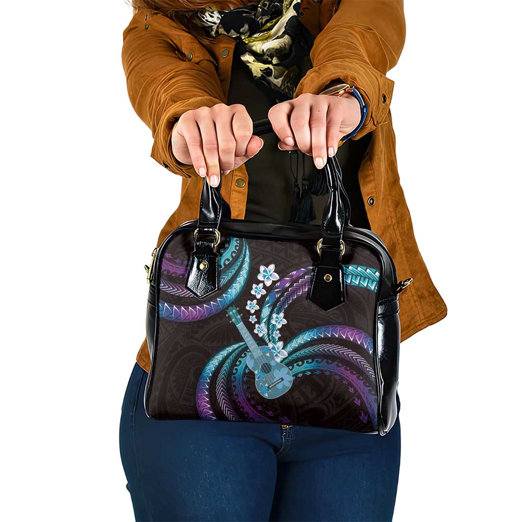 Hawaiian Ukulele Shoulder Handbag Amethyst Gradient Fantastic Plumeria LT01 One Size Purple - Polynesian Pride