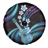 Hawaiian Ukulele Spare Tire Cover Amethyst Gradient Fantastic Plumeria