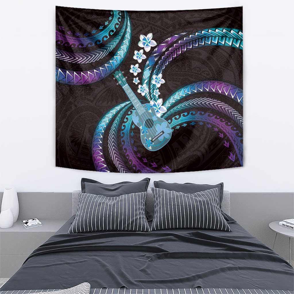 Hawaiian Ukulele Tapestry Amethyst Gradient Fantastic Plumeria LT01 - Polynesian Pride