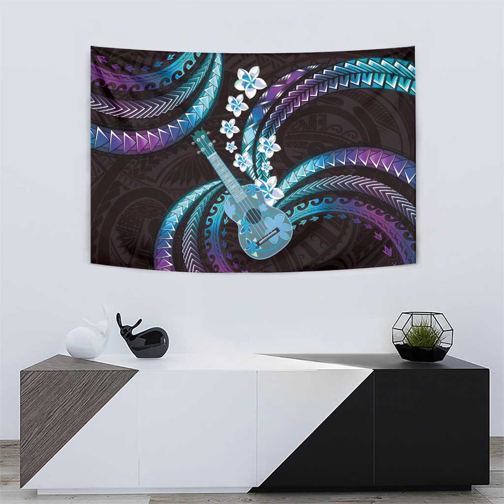 Hawaiian Ukulele Tapestry Amethyst Gradient Fantastic Plumeria LT01 - Polynesian Pride