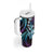 Hawaiian Ukulele Tumbler With Handle Amethyst Gradient Fantastic Plumeria