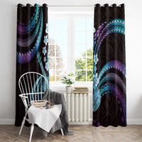 Hawaiian Ukulele Window Curtain Amethyst Gradient Fantastic Plumeria LT01 - Polynesian Pride