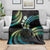 Hawaii Map Kanaka Maoli Blanket Fantastic Frangipani Chartreuse Cyan
