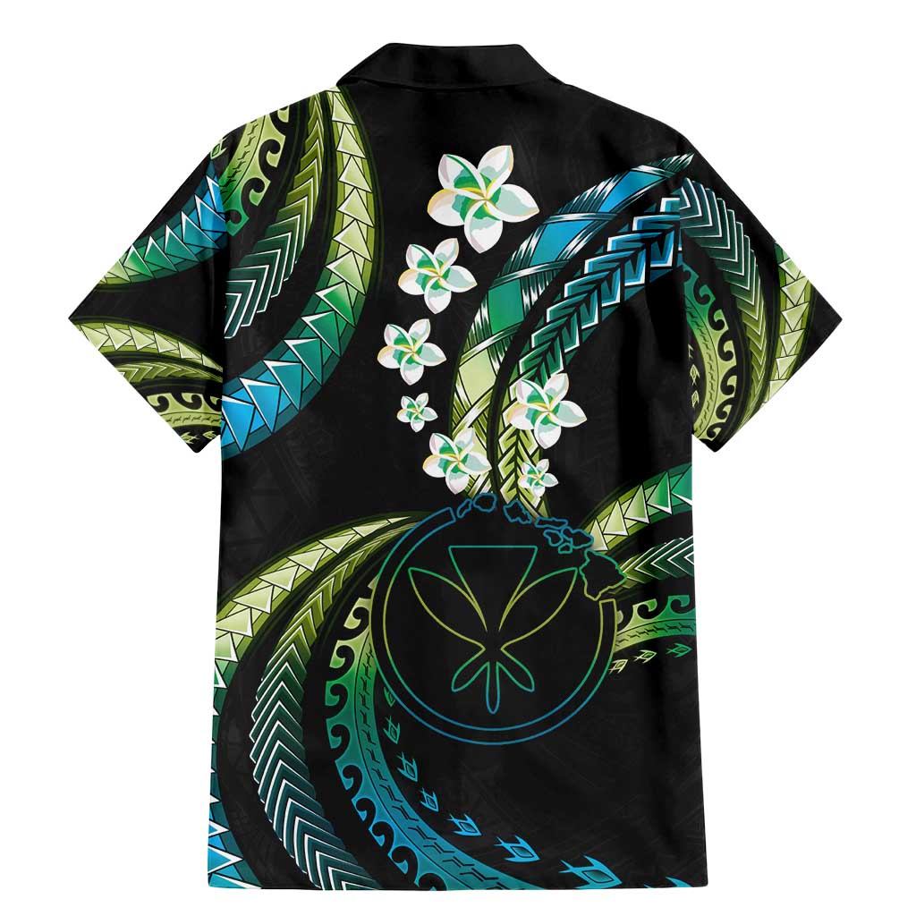 Hawaii Map Kanaka Maoli Family Matching Mermaid Dress and Hawaiian Shirt Fantastic Frangipani Chartreuse Cyan