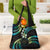 Hawaii Map Kanaka Maoli Grocery Bag Fantastic Frangipani Chartreuse Cyan