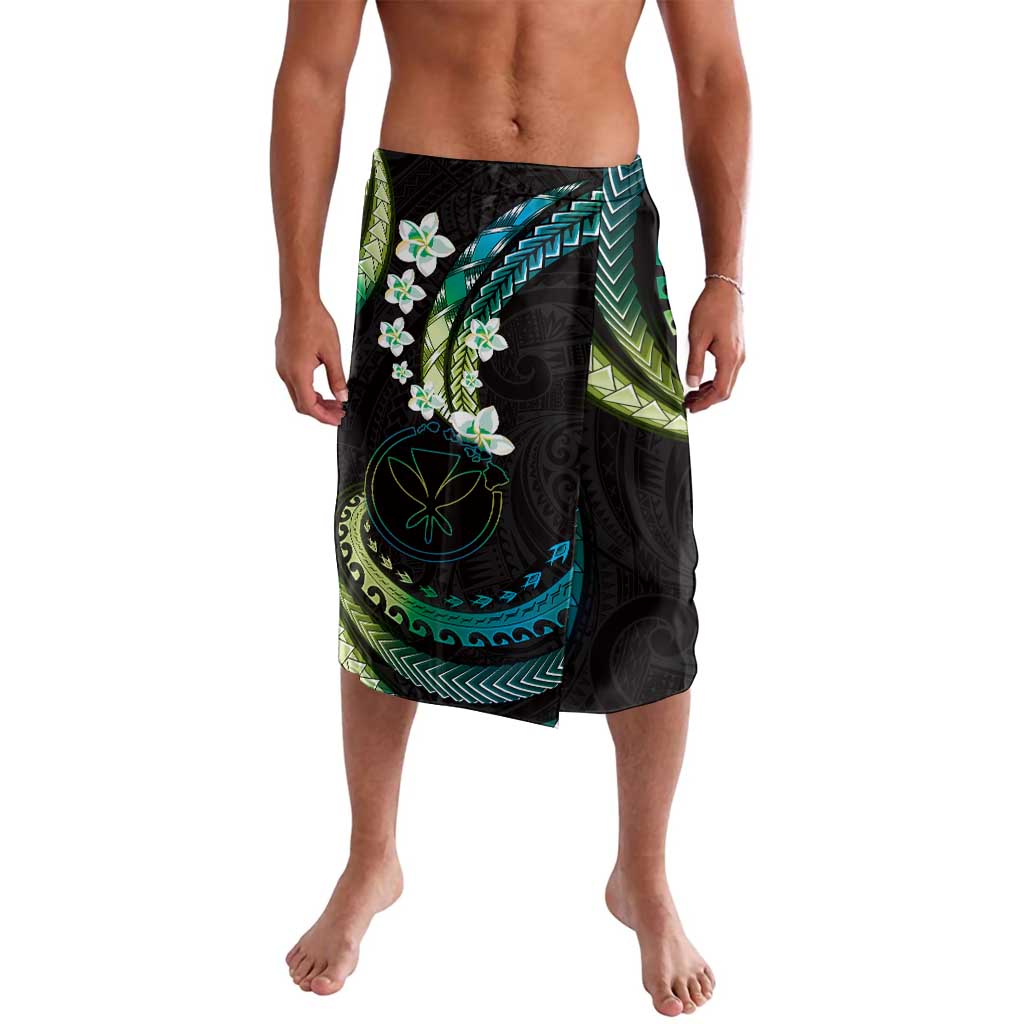 Hawaii Map Kanaka Maoli Lavalava Fantastic Frangipani Chartreuse Cyan