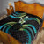 Hawaii Map Kanaka Maoli Quilt Fantastic Frangipani Chartreuse Cyan