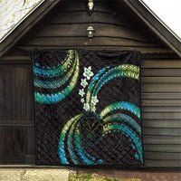 Hawaii Map Kanaka Maoli Quilt Fantastic Frangipani Chartreuse Cyan