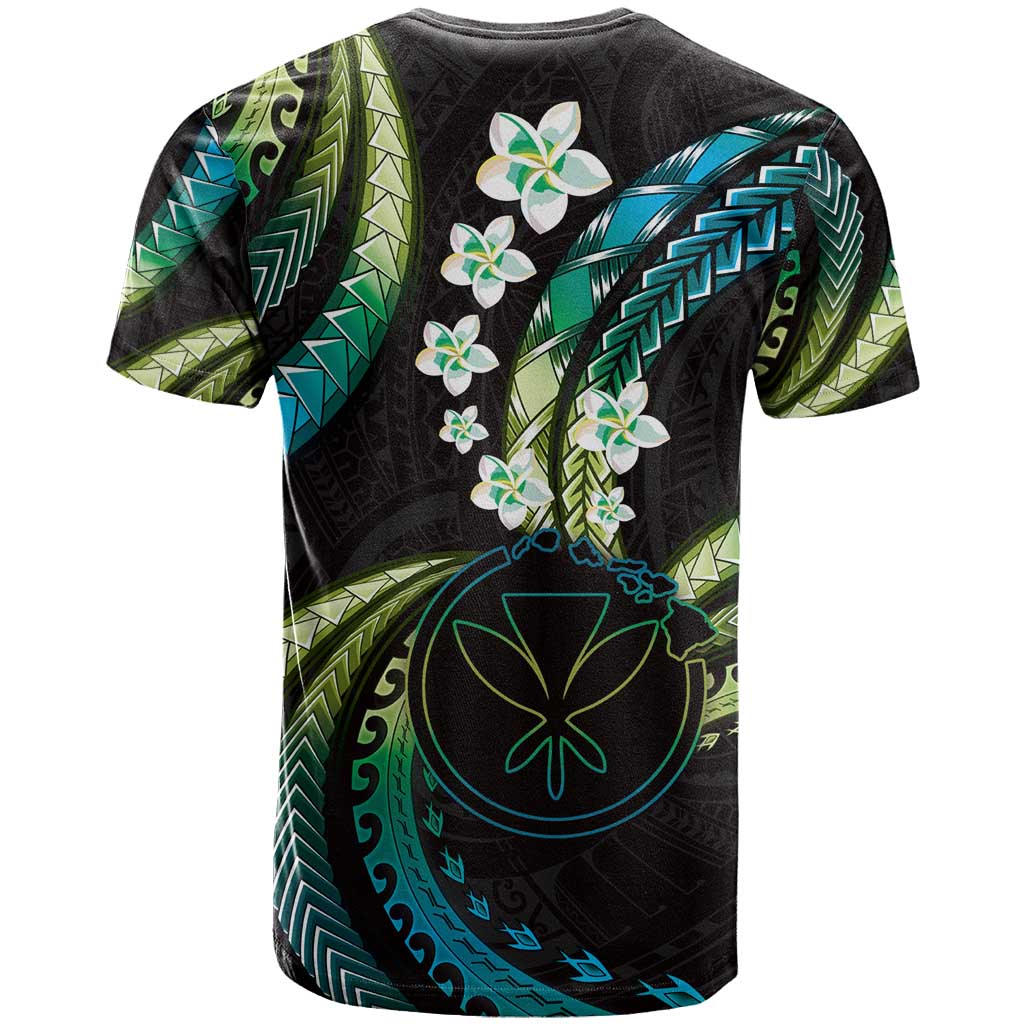 Hawaii Map Kanaka Maoli T Shirt Fantastic Frangipani Chartreuse Cyan
