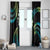 Hawaii Map Kanaka Maoli Window Curtain Fantastic Frangipani Chartreuse Cyan