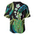 Hawaii King Kamehameha Baseball Jersey Fantastic Plumeria Chartreuse Cyan