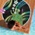 Hawaii King Kamehameha Beach Blanket Fantastic Plumeria Chartreuse Cyan