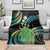 Hawaii King Kamehameha Blanket Fantastic Plumeria Chartreuse Cyan