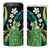 Hawaii King Kamehameha 4 in 1 Can Cooler Tumbler Fantastic Plumeria Chartreuse Cyan