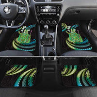 Hawaii King Kamehameha Car Mats Fantastic Plumeria Chartreuse Cyan