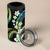 Hawaii Plumeria 4 in 1 Can Cooler Tumbler Chartreuse Cyan Polynesian Pattern