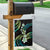 Hawaii Plumeria Garden Flag Chartreuse Cyan Polynesian Pattern