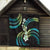 Hawaii Plumeria Quilt Chartreuse Cyan Polynesian Pattern