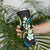 Hawaii Plumeria Skinny Tumbler Chartreuse Cyan Polynesian Pattern