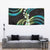 Hawaii Plumeria Tapestry Chartreuse Cyan Polynesian Pattern