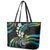 Hawaii Shaka Sign Leather Tote Bag Fantastic Frangipani Chartreuse Cyan