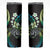 Hawaii Shaka Sign Skinny Tumbler Fantastic Frangipani Chartreuse Cyan
