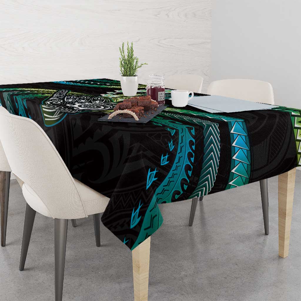 Hawaii Shaka Sign Tablecloth Fantastic Frangipani Chartreuse Cyan