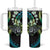 Hawaii Shaka Sign Tumbler With Handle Fantastic Frangipani Chartreuse Cyan