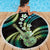 Hawaiian Ukulele Beach Blanket Chartreuse Cyan Fantastic Plumeria