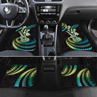 Hawaiian Ukulele Car Mats Chartreuse Cyan Fantastic Plumeria