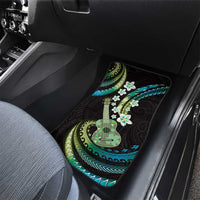 Hawaiian Ukulele Car Mats Chartreuse Cyan Fantastic Plumeria