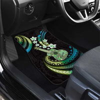 Hawaiian Ukulele Car Mats Chartreuse Cyan Fantastic Plumeria