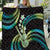 Hawaiian Ukulele Quilt Chartreuse Cyan Fantastic Plumeria