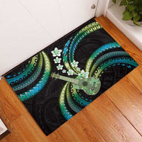 Hawaiian Ukulele Rubber Doormat Chartreuse Cyan Fantastic Plumeria LT01 - Polynesian Pride
