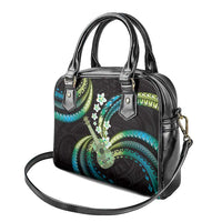 Hawaiian Ukulele Shoulder Handbag Chartreuse Cyan Fantastic Plumeria LT01 - Polynesian Pride