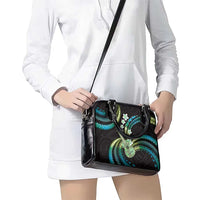Hawaiian Ukulele Shoulder Handbag Chartreuse Cyan Fantastic Plumeria LT01 - Polynesian Pride