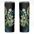 Hawaiian Ukulele Skinny Tumbler Chartreuse Cyan Fantastic Plumeria