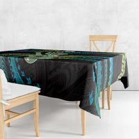 Hawaiian Ukulele Tablecloth Chartreuse Cyan Fantastic Plumeria LT01 - Polynesian Pride