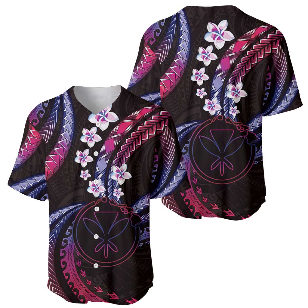 Hawaii Map Kanaka Maoli Baseball Jersey Fantastic Frangipani Sweet Dream LT01 - Polynesian Pride