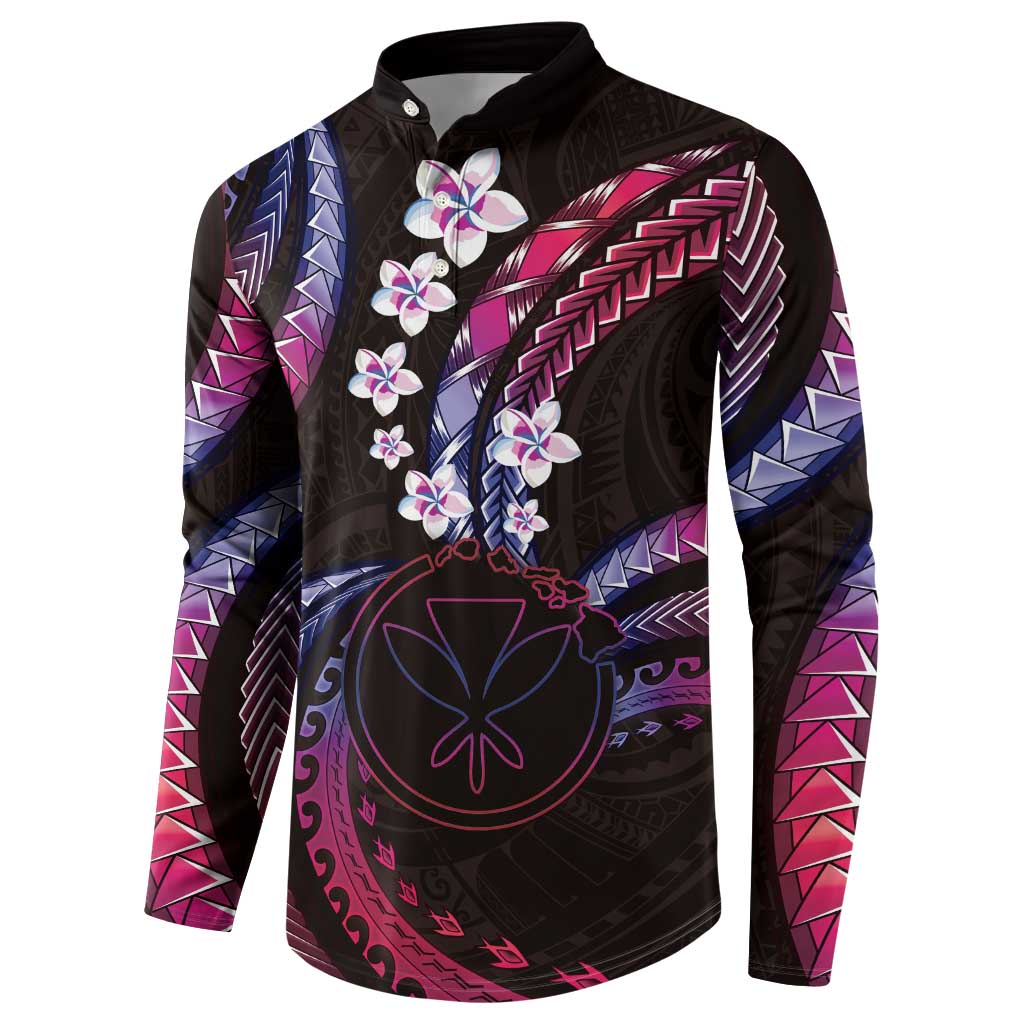 Hawaii Map Kanaka Maoli Button Sweatshirt Fantastic Frangipani Sweet Dream LT01 - Polynesian Pride