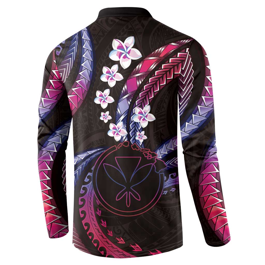Hawaii Map Kanaka Maoli Button Sweatshirt Fantastic Frangipani Sweet Dream LT01 - Polynesian Pride