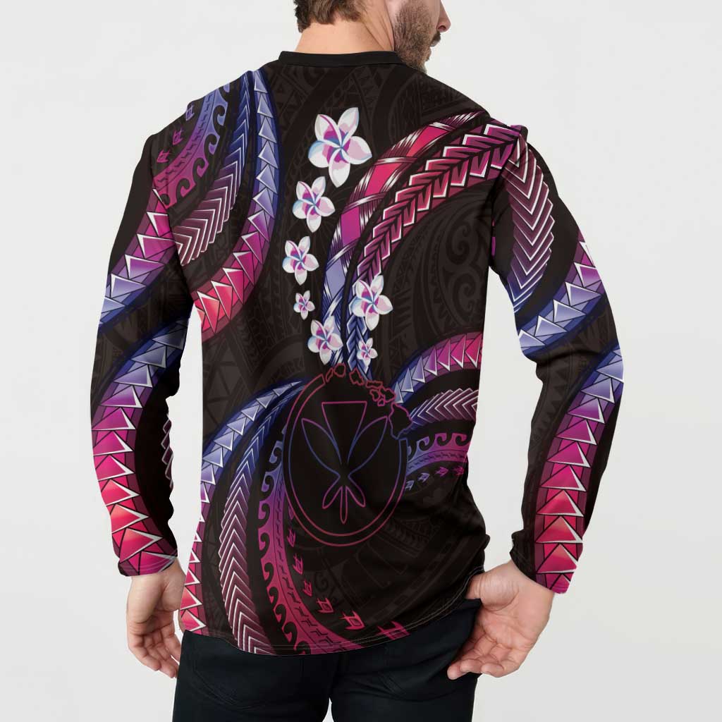 Hawaii Map Kanaka Maoli Button Sweatshirt Fantastic Frangipani Sweet Dream LT01 - Polynesian Pride