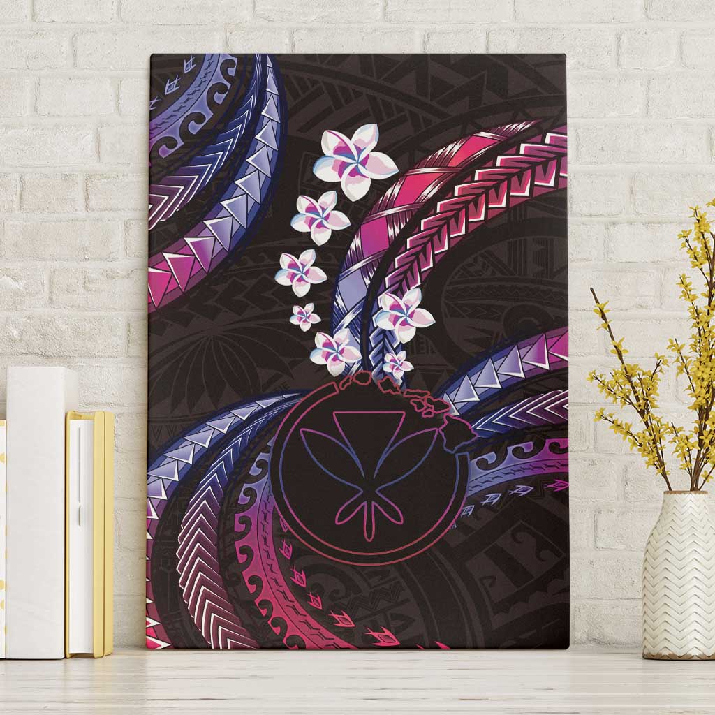 Hawaii Map Kanaka Maoli Canvas Wall Art Fantastic Frangipani Sweet Dream LT01 Without Frame Pink - Polynesian Pride