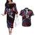 Hawaii Map Kanaka Maoli Couples Matching Off The Shoulder Long Sleeve Dress and Hawaiian Shirt Fantastic Frangipani Sweet Dream