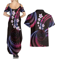 Hawaii Map Kanaka Maoli Couples Matching Summer Maxi Dress and Hawaiian Shirt Fantastic Frangipani Sweet Dream
