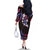 Hawaii Map Kanaka Maoli Family Matching Off The Shoulder Long Sleeve Dress and Hawaiian Shirt Fantastic Frangipani Sweet Dream